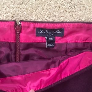 J Crew - Maroon Wool Pencil Skirt
